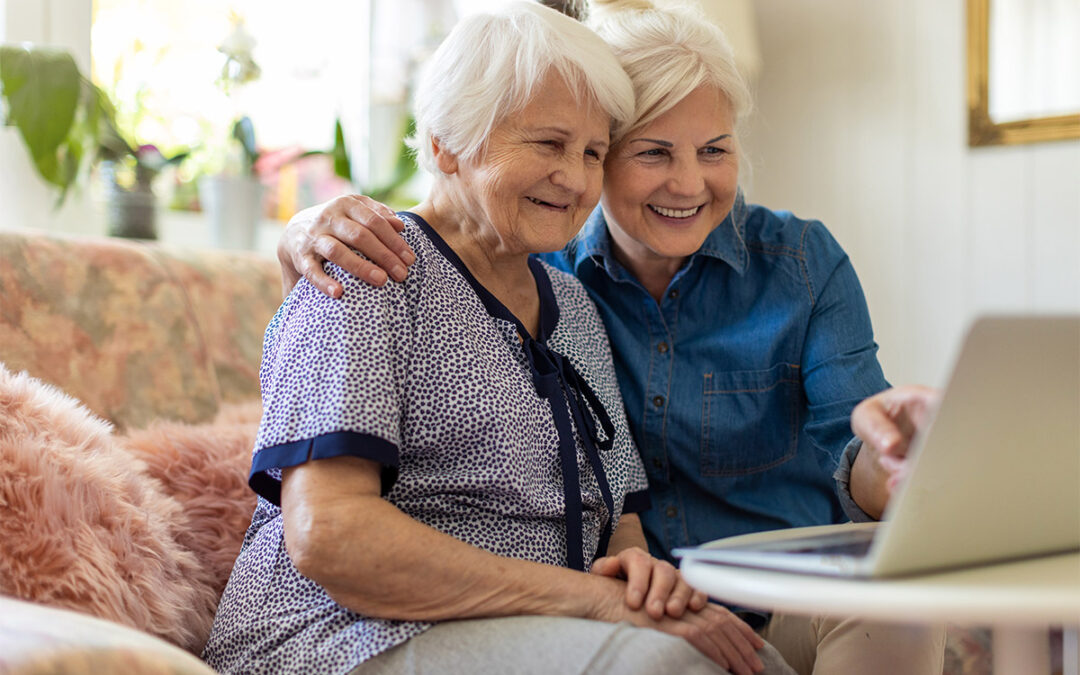 two women learn about senior living trends